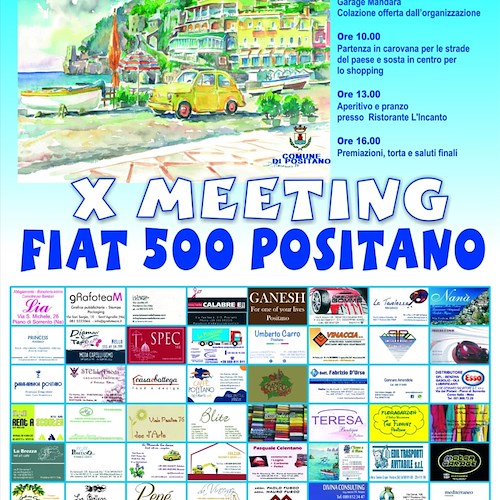 Domenica 7 ottobre 2018 "X Meeting Fiat 500 Positano"